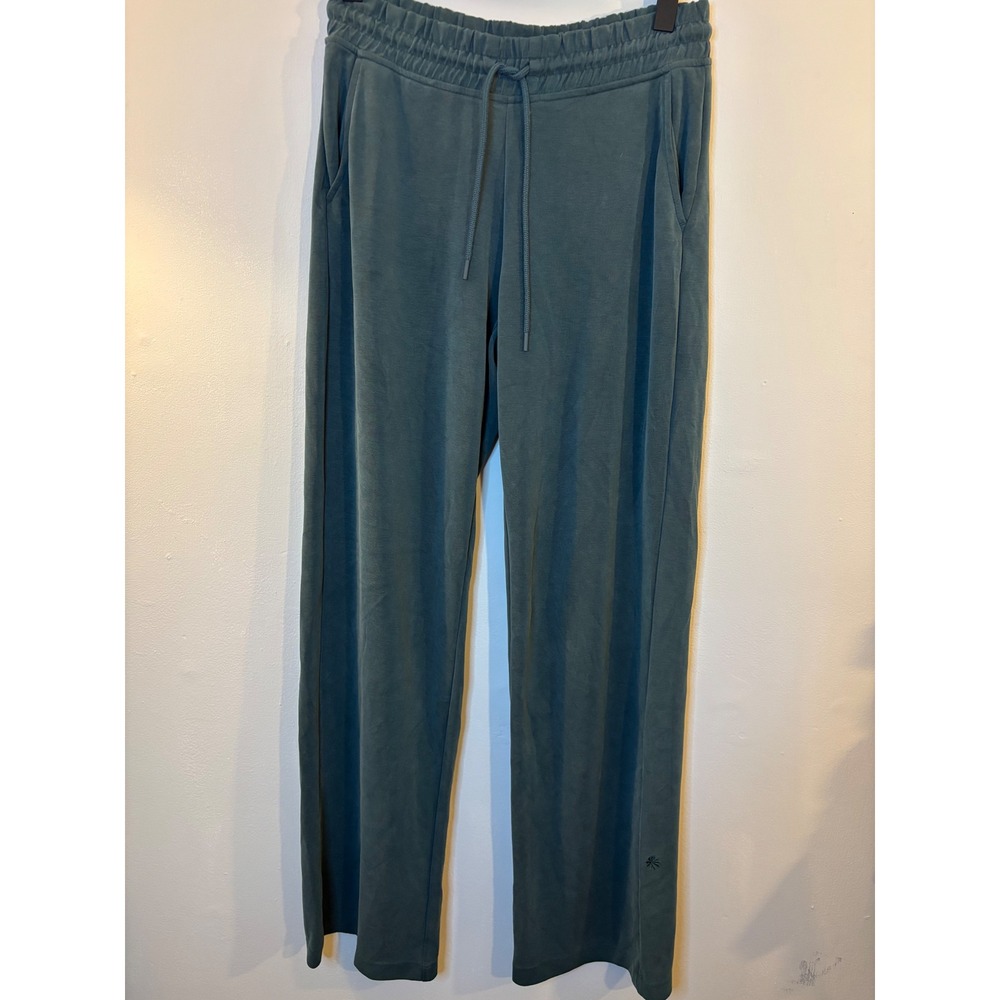 ATHLETA Green Modal Wide Leg Pants M Tall Pull On Athleisure